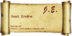 Jost Endre névjegykártya